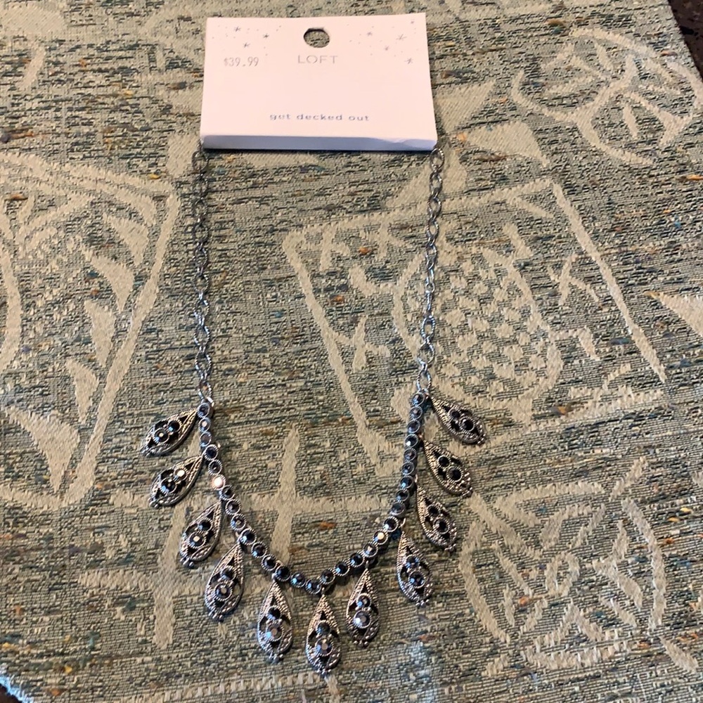 Silver and black necklace